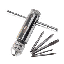 Load image into Gallery viewer, M3-M8 Adjustable Ratchet Wrench 5pcs Hand Tap Tapping Forward and Reverse Tapping Hand Tool Accessory Set