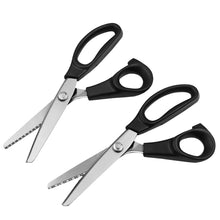 Load image into Gallery viewer, 1Pc Professional Sawtooth Tailor's Scissors Shears Zig Zag Cut Sewing Scissors Dressmaking Tailor Shears Black Scissors