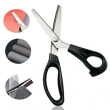 Load image into Gallery viewer, 1Pc Professional Sawtooth Tailor's Scissors Shears Zig Zag Cut Sewing Scissors Dressmaking Tailor Shears Black Scissors