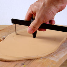 Load image into Gallery viewer, Pottery Tools Pottery Clay Circular Cutter Circular Cutting Tool Plastic Measuring Ruler Caliper DIY Making Clay Ceramic Cutting