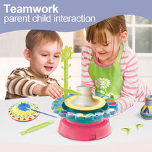 Load image into Gallery viewer, USB Electric Pottery Wheel Machine Mini Pottery Making Machine DIY Craft Ceramic Clay Pottery Kit With Pigment Clay Kids Toy