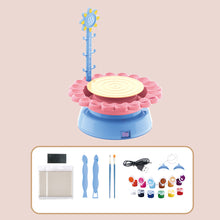 Load image into Gallery viewer, USB Electric Pottery Wheel Machine Mini Pottery Making Machine DIY Craft Ceramic Clay Pottery Kit With Pigment Clay Kids Toy