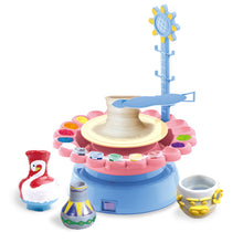 Load image into Gallery viewer, USB Electric Pottery Wheel Machine Mini Pottery Making Machine DIY Craft Ceramic Clay Pottery Kit With Pigment Clay Kids Toy