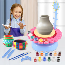 Load image into Gallery viewer, USB Electric Pottery Wheel Machine Mini Pottery Making Machine DIY Craft Ceramic Clay Pottery Kit With Pigment Clay Kids Toy