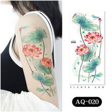 Load image into Gallery viewer, Waterproof Colored Ink Painting Flower Arm Tattoo Sticker Waterproof Women Men Patch Face Body Tattoo Sticker