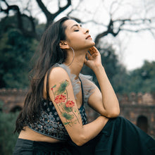 Load image into Gallery viewer, Waterproof Colored Ink Painting Flower Arm Tattoo Sticker Waterproof Women Men Patch Face Body Tattoo Sticker