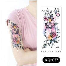 Load image into Gallery viewer, Waterproof Colored Ink Painting Flower Arm Tattoo Sticker Waterproof Women Men Patch Face Body Tattoo Sticker