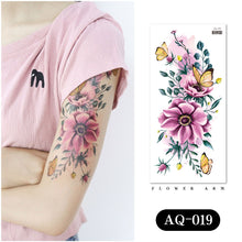 Load image into Gallery viewer, Waterproof Colored Ink Painting Flower Arm Tattoo Sticker Waterproof Women Men Patch Face Body Tattoo Sticker