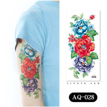 Load image into Gallery viewer, Waterproof Colored Ink Painting Flower Arm Tattoo Sticker Waterproof Women Men Patch Face Body Tattoo Sticker