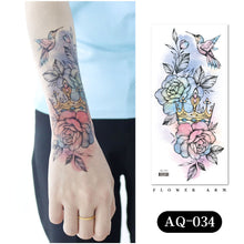 Load image into Gallery viewer, Waterproof Colored Ink Painting Flower Arm Tattoo Sticker Waterproof Women Men Patch Face Body Tattoo Sticker