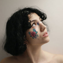 Load image into Gallery viewer, Waterproof Pink Fantasy Tattoo Patch Gradient Butterfly Moon Goddess Tattoo Waterproof Face Patch Face Body Tattoo Sticker