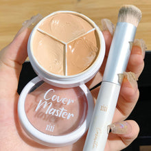 Load image into Gallery viewer, 3-Color Concealer Palette Foundation Cream Full Coverage Suit for All Skin Face Makeup Cover Dark Circles Acne Pores Cream