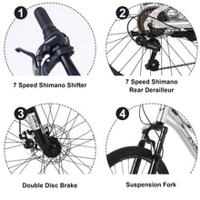 Load image into Gallery viewer, Mountain Bike for Girls and Boys Mountain 24 inch shimano 7-Speed bike