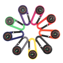 Load image into Gallery viewer, Mixed Colour Outdoor Camping Hiking Tactical Survival Mini Compass Carabiner Children's Toy Compass Small Gift