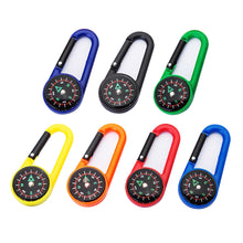 Load image into Gallery viewer, Mixed Colour Outdoor Camping Hiking Tactical Survival Mini Compass Carabiner Children's Toy Compass Small Gift
