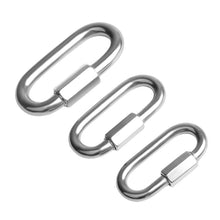 Load image into Gallery viewer, Stainless Steel Oval Quick Links D-Lock Carabiner Safety Snap Hook Climbing Buckle Climbing Gear Carabiner Quick Links M3.5/M4/M5/M6/M7/M8