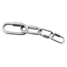 Load image into Gallery viewer, Stainless Steel Oval Quick Links D-Lock Carabiner Safety Snap Hook Climbing Buckle Climbing Gear Carabiner Quick Links M3.5/M4/M5/M6/M7/M8