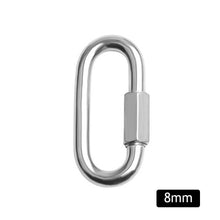 Load image into Gallery viewer, Stainless Steel Oval Quick Links D-Lock Carabiner Safety Snap Hook Climbing Buckle Climbing Gear Carabiner Quick Links M3.5/M4/M5/M6/M7/M8