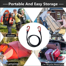 Load image into Gallery viewer, Heavy Duty Carabiner Bungee Cord Elastic Tie Strap String Hooks Kayak Cycling Luggage Packing Ropes Outdoor Camping Tent Accessories