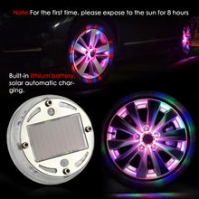 Load image into Gallery viewer, Car Auto Waterproof Wheel LED Solar Energy Light Flash Car Wheel Tire Rim Led Light Automobile Burst Flashing LED Light Tyre Cap Lamp