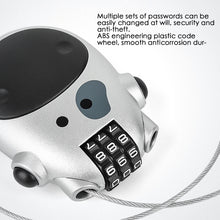 Load image into Gallery viewer, Motorcycle Helmet Telescopic Wire Rope Password Lock Steel Cable Code Lock Suitcase Black Car Sled Helmet Password Lock