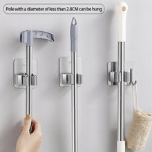 Load image into Gallery viewer, Multi-purpose Hooks Adhesive Wall Hanging Mop Rack Broom Hanger Hook Kitchen Bathroom Organization Home Organizer Accessories