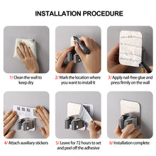 Load image into Gallery viewer, Multi-purpose Hooks Adhesive Wall Hanging Mop Rack Broom Hanger Hook Kitchen Bathroom Organization Home Organizer Accessories