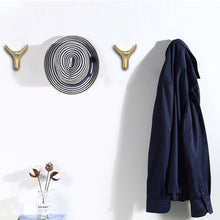 Load image into Gallery viewer, Ox Horn Hook Aluminum Alloy Wall Mounted Hooks Dual Coat Bag Hanger Door Back Kitchen Wardrobe Hooks Bathroom Rack