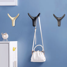 Load image into Gallery viewer, Ox Horn Hook Aluminum Alloy Wall Mounted Hooks Dual Coat Bag Hanger Door Back Kitchen Wardrobe Hooks Bathroom Rack