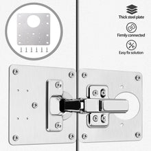 Load image into Gallery viewer, Cabinet Hinge Repair Plate Kit Kitchen Cupboard Door Hinge Mounting Plate with Holes Nails Flat Fixing Brace Brackets Household Tools