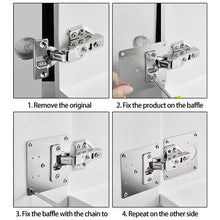 Load image into Gallery viewer, Cabinet Hinge Repair Plate Kit Kitchen Cupboard Door Hinge Mounting Plate with Holes Nails Flat Fixing Brace Brackets Household Tools