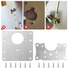Load image into Gallery viewer, Cabinet Hinge Repair Plate Kit Kitchen Cupboard Door Hinge Mounting Plate with Holes Nails Flat Fixing Brace Brackets Household Tools