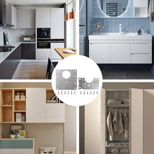 Load image into Gallery viewer, Cabinet Hinge Repair Plate Kit Kitchen Cupboard Door Hinge Mounting Plate with Holes Nails Flat Fixing Brace Brackets Household Tools