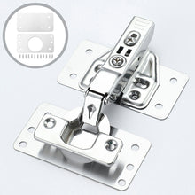 Load image into Gallery viewer, 1pair Cabinet Hinge Repair Plate Kit Kitchen Cupboard Door Hinge Mounting Plate with Holes Nails Flat Fixing Brace Brackets Household Tools