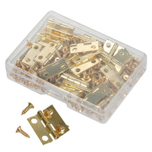 Load image into Gallery viewer, 50pcs/box Hinges+200 Screws Iron Golden Black Bronze 4 Holes 18*16mm Mini Rounded Hinge DIY Box Gifts Furniture Hardware