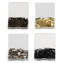 Load image into Gallery viewer, 50pcs/box Hinges+200 Screws Iron Golden Black Bronze 4 Holes 18*16mm Mini Rounded Hinge DIY Box Gifts Furniture Hardware