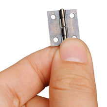 Load image into Gallery viewer, 50pcs/box Hinges+200 Screws Iron Golden Black Bronze 4 Holes 18*16mm Mini Rounded Hinge DIY Box Gifts Furniture Hardware