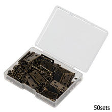 Load image into Gallery viewer, 50pcs/box Hinges+200 Screws Iron Golden Black Bronze 4 Holes 18*16mm Mini Rounded Hinge DIY Box Gifts Furniture Hardware