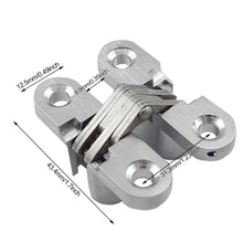 Load image into Gallery viewer, 2pcs/set Stainless Steel Hidden Conceal Hinge with Screws Invisible Cross Door Worktop Hinges for Folding Windows Furniture