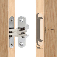 Load image into Gallery viewer, 2pcs/set Stainless Steel Hidden Conceal Hinge with Screws Invisible Cross Door Worktop Hinges for Folding Windows Furniture