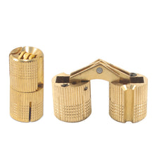 Load image into Gallery viewer, 8/10/12/14/16mm Copper Barrel Hinges Cylindrical Hidden Cabinet Concealed Hinge Invisible Brass Hinges Wood Box Furniture Hardware