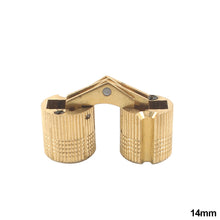 Load image into Gallery viewer, 8/10/12/14/16mm Copper Barrel Hinges Cylindrical Hidden Cabinet Concealed Hinge Invisible Brass Hinges Wood Box Furniture Hardware