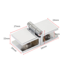 Load image into Gallery viewer, 0/90/180 Degree Glass Clip Hinge Home Glass Installation Clamp Hinge Zinc Alloy Wine Cabinet Showcase Hinge Bathroom Furniture Hardware