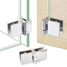Load image into Gallery viewer, 0/90/180 Degree Glass Clip Hinge Home Glass Installation Clamp Hinge Zinc Alloy Wine Cabinet Showcase Hinge Bathroom Furniture Hardware