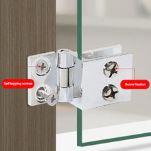 Load image into Gallery viewer, 0/90/180 Degree Glass Clip Hinge Home Glass Installation Clamp Hinge Zinc Alloy Wine Cabinet Showcase Hinge Bathroom Furniture Hardware