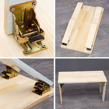 Load image into Gallery viewer, Iron Folding Support Frame Self-Locking Hinge Table Leg Fittings Gussets for Folding Legs 90 Degree Folding Hinge Hardware Tool