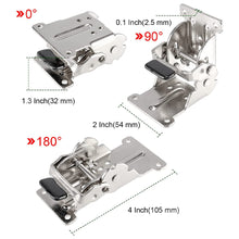 Load image into Gallery viewer, Iron Folding Support Frame Self-Locking Hinge Table Leg Fittings Gussets for Folding Legs 180 Degree Folding Hinge Hardware Tool