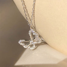 Load image into Gallery viewer, Hollow Butterfly Sparkling Pendant Necklace Fashionable Versatile Alloy Collar Chain Necklace Women Jewelry