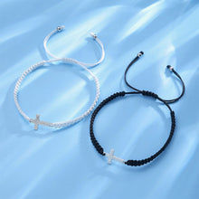 Load image into Gallery viewer, Handwoven Cross Bracelet Black White Set Couple Bracelet Simple Versatile Hand Jewelry for Women Men