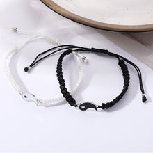 Load image into Gallery viewer, Handwoven Bracelet Black White Set Couple Adjustable Bracelet Simple Versatile Hand Jewelry for Women Men